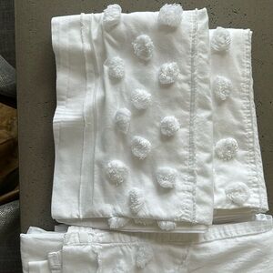 Lilly Pulitzer for Pottery Barn Teen - white pom-pom border Queen size sheet set